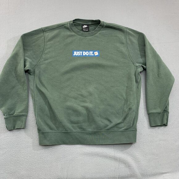 Nike Sweatshirt Mens Large Crewneck Pullover Just Do It Swoosh BV5089-337 - Picture 1 of 16